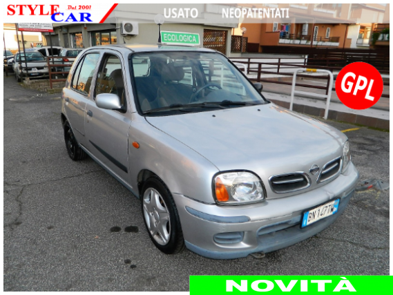 Auto usata Nissan MICRA 1.0 Benz/GPL Junior 5p. Nissan MICRA 1.0 GPL in vendita da Style car di Mamone Rocco